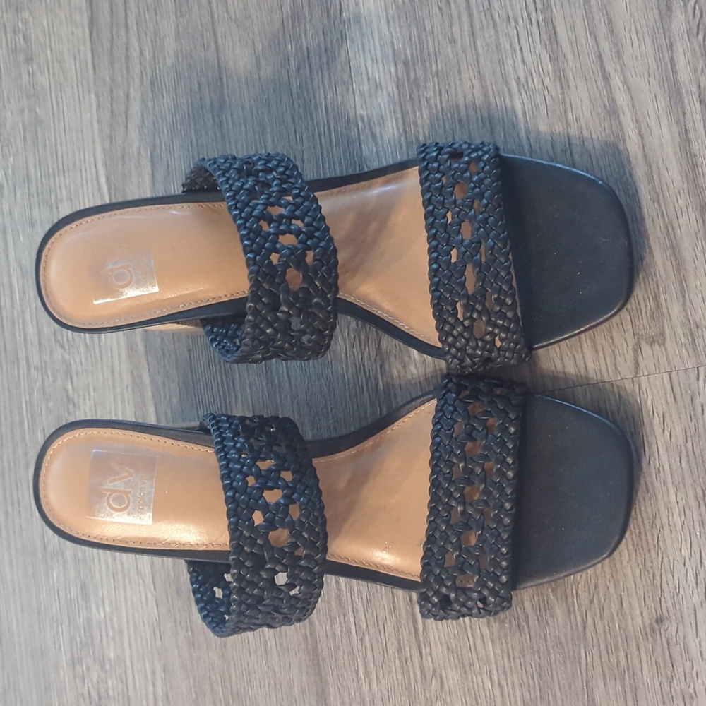 Dolce Vita Black Woven Heels Sandals